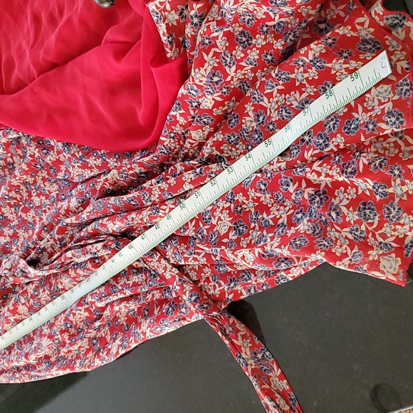 NICHOLAS Red Blossom Floral Top-Wrap Silk Maxi Dress - Picture 8 of 12